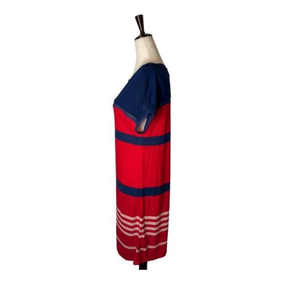 Jason Wu Target Dress Small Red Blue Striped Mesh Detail Jersey Knit Mini Preppy - Picture 7 of 10